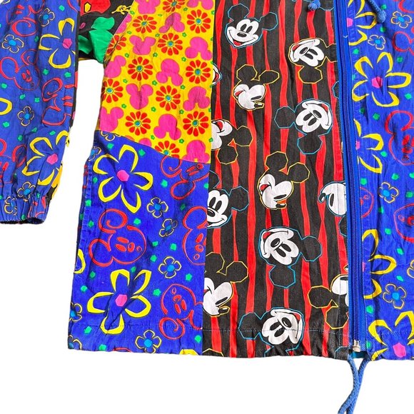 MICKEY & CO rainbow patchwork jacket windbreaker Medium - Picture 5 of 6